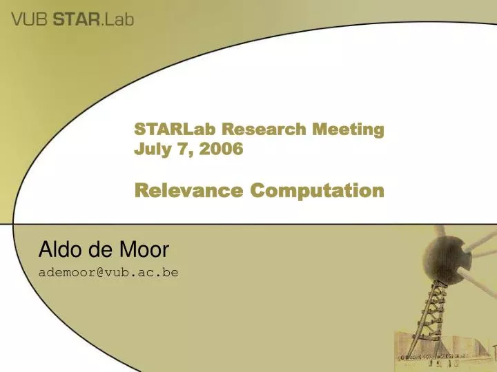 starlab research meeting july 7 2006 relevance computation