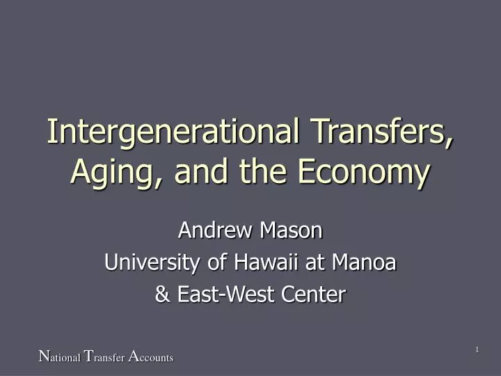 intergenerational transfers aging and the economy