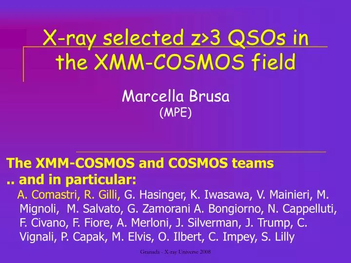 x ray selected z 3 qsos in the xmm cosmos field