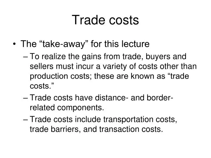 trade costs