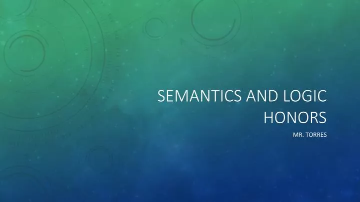 semantics and logic honors
