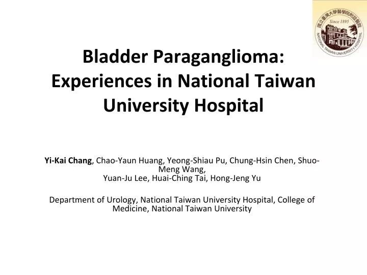 bladder paraganglioma experiences in national taiwan university hospital