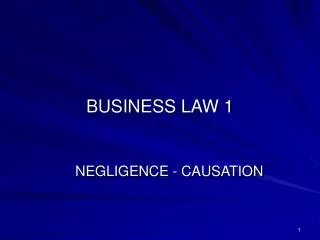 BUSINESS LAW 1