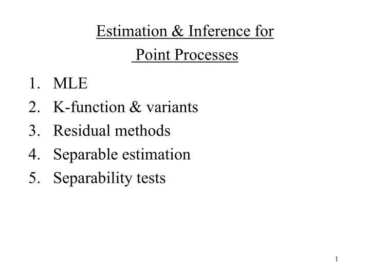 estimation inference for point processes