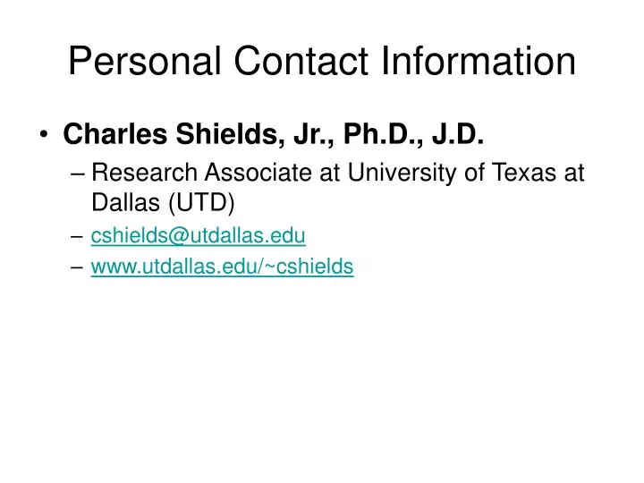 personal contact information