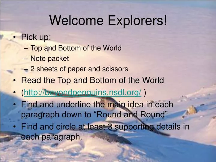 welcome explorers