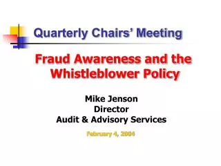Fraud Awareness and the Whistleblower Policy