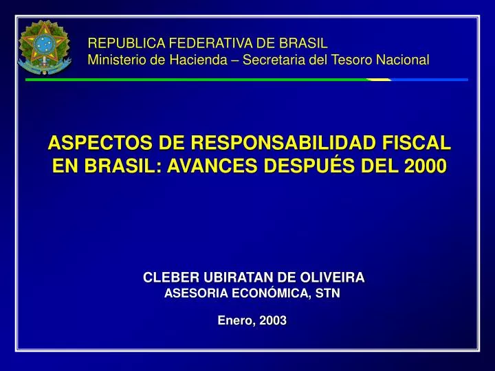 aspectos de responsabilidad fiscal en brasil avances despu s del 2000
