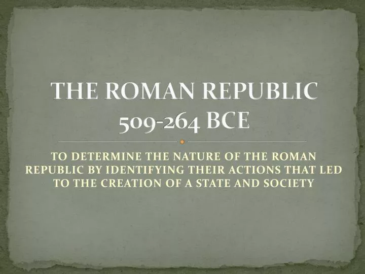 the roman republic 509 264 bce