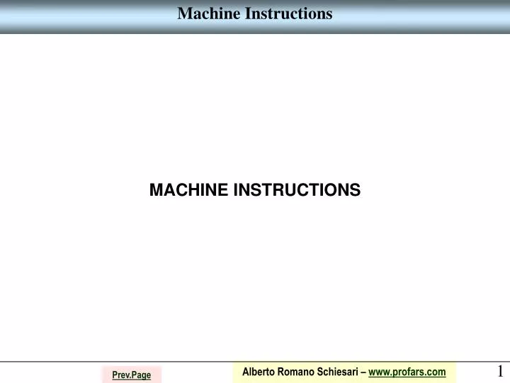 machine instructions
