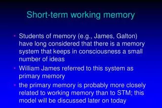 Short-term working memory