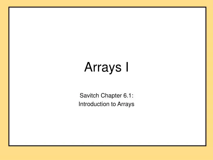 arrays i