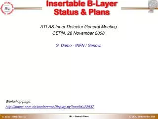 Insertable B-Layer Status &amp; Plans