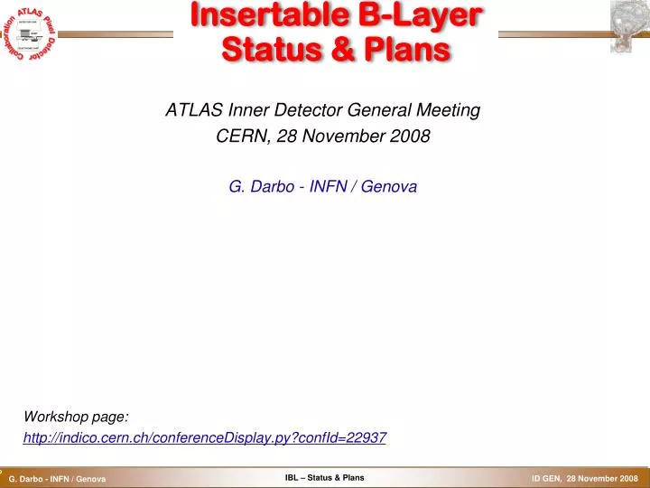 insertable b layer status plans