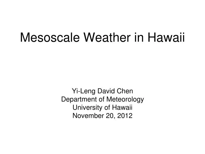 mesoscale weather in hawaii