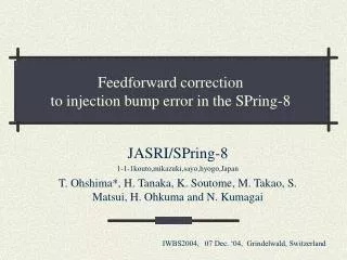 Feedforward correction to injection bump error in the SPring-8