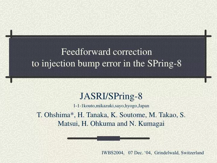 feedforward correction to injection bump error in the spring 8