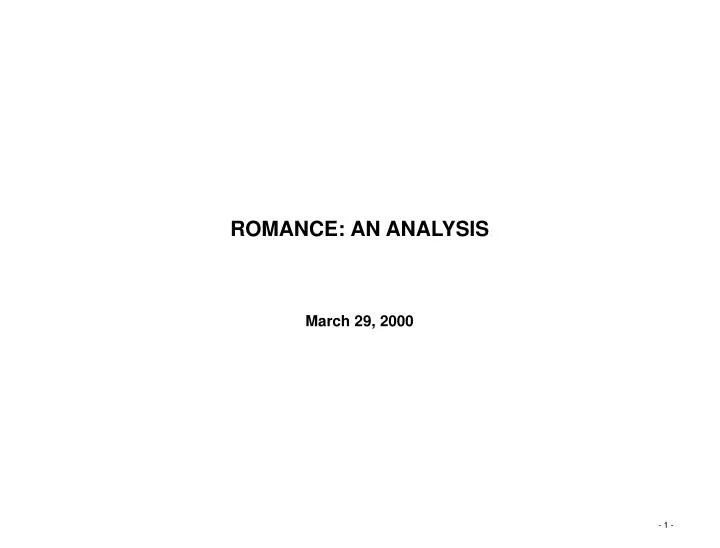 romance an analysis