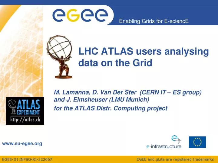 lhc atlas users analysing data on the grid