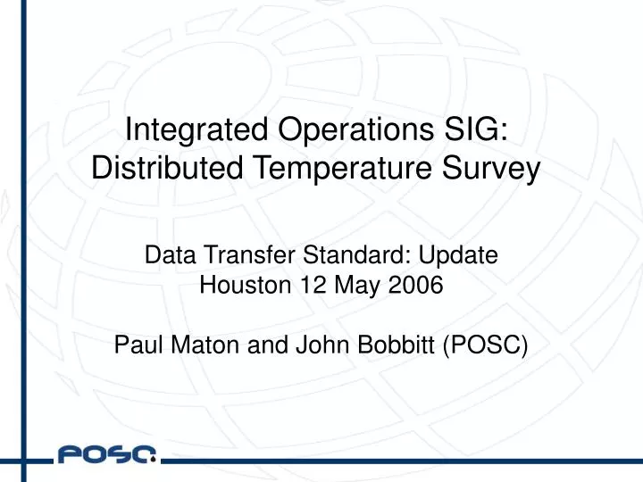 integrated operations sig distributed temperature survey