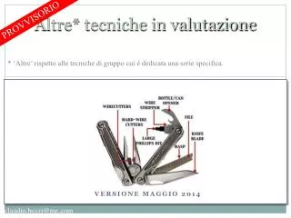 altre tecniche in valutazione