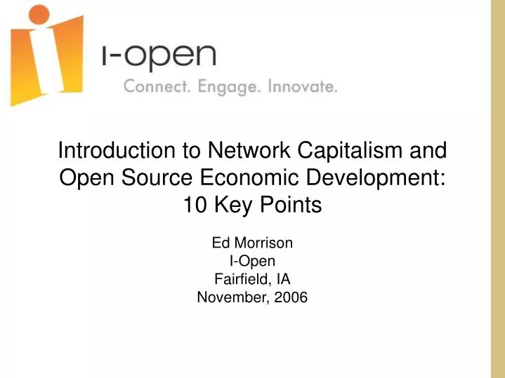 introduction to network capitalism and open source economic development 10 key points