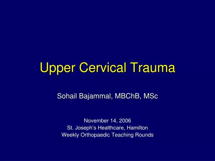upper cervical trauma