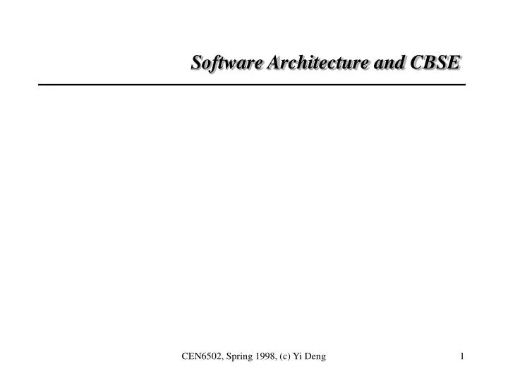 software architecture and cbse