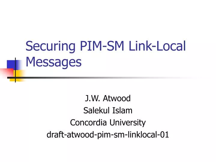 securing pim sm link local messages