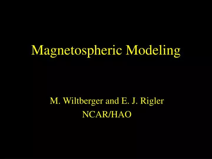 magnetospheric modeling