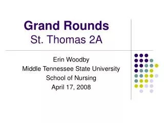 Grand Rounds St. Thomas 2A
