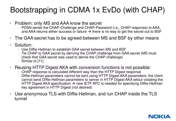 bootstrapping in cdma 1x evdo with chap