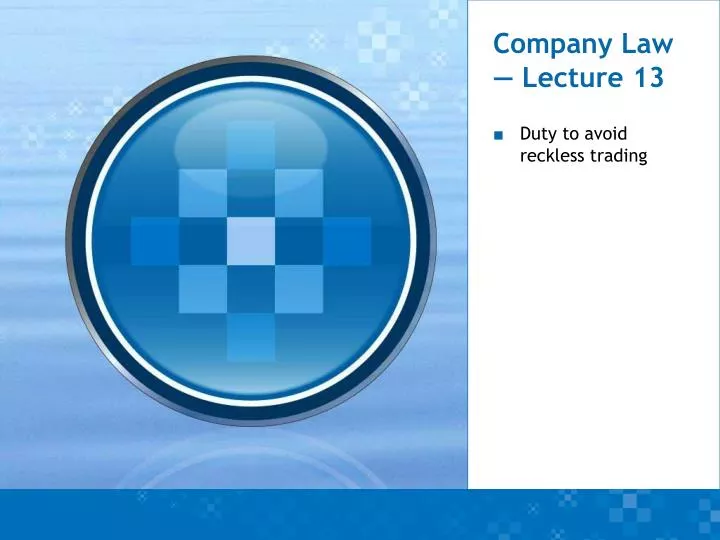 company law lecture 13