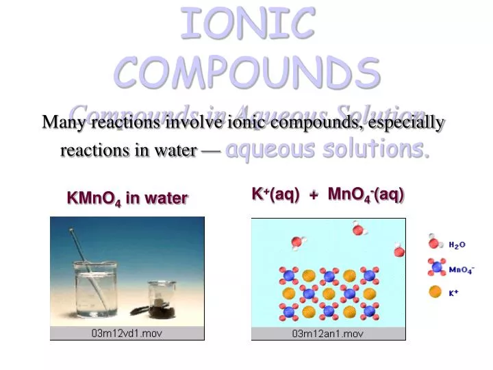 ionic compounds compounds in aqueous solution