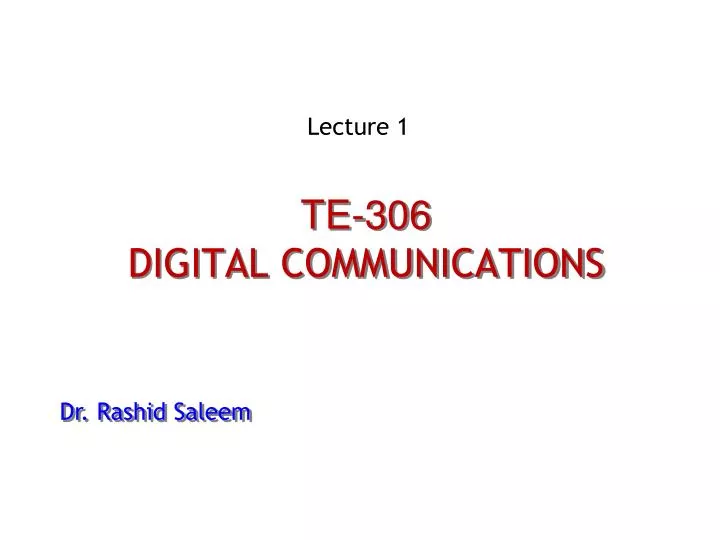 te 306 digital communications