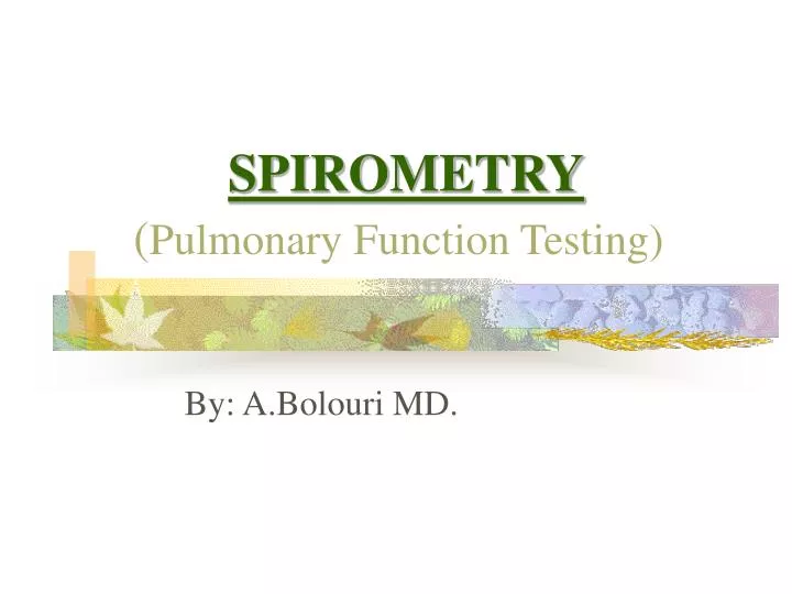 spirometry pulmonary function testing