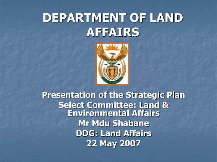 department of land affairs
