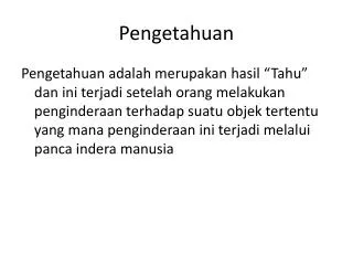 pengetahuan