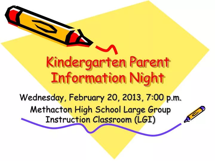 kindergarten parent information night