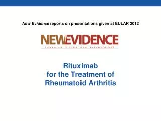 Rituximab for the Treatment of Rheumatoid Arthritis