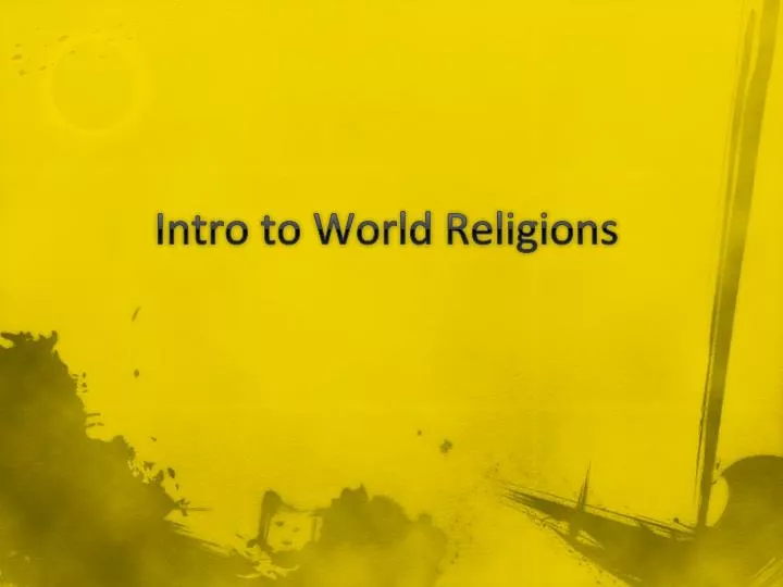 intro to world religions