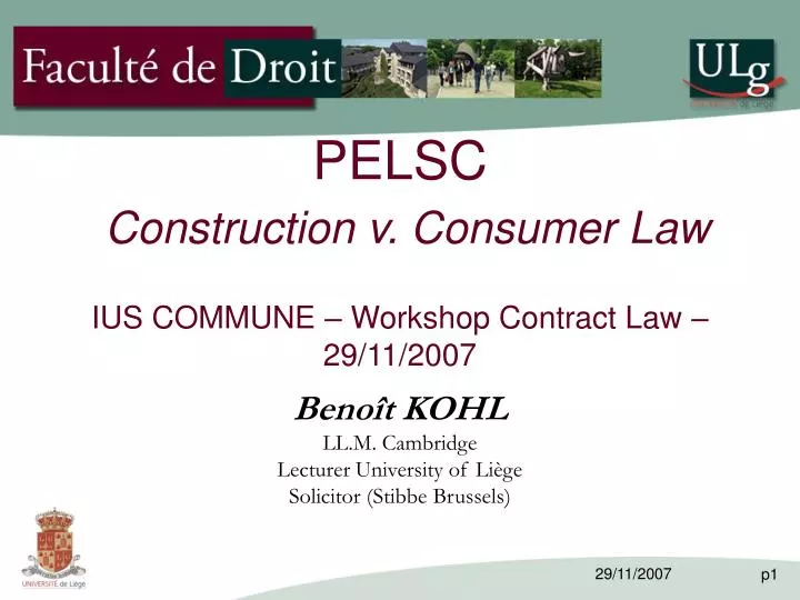 pelsc construction v consumer law ius commune workshop contract law 29 11 2007