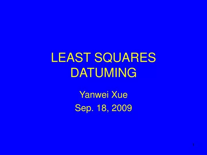 least squares datuming