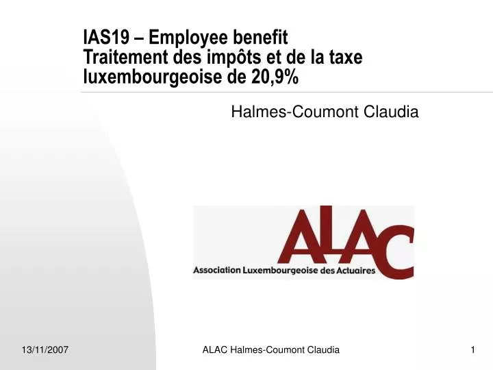 ias19 employee benefit traitement des imp ts et de la taxe luxembourgeoise de 20 9
