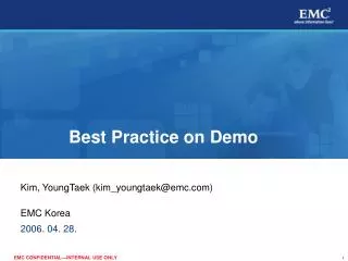 Best Practice on Demo