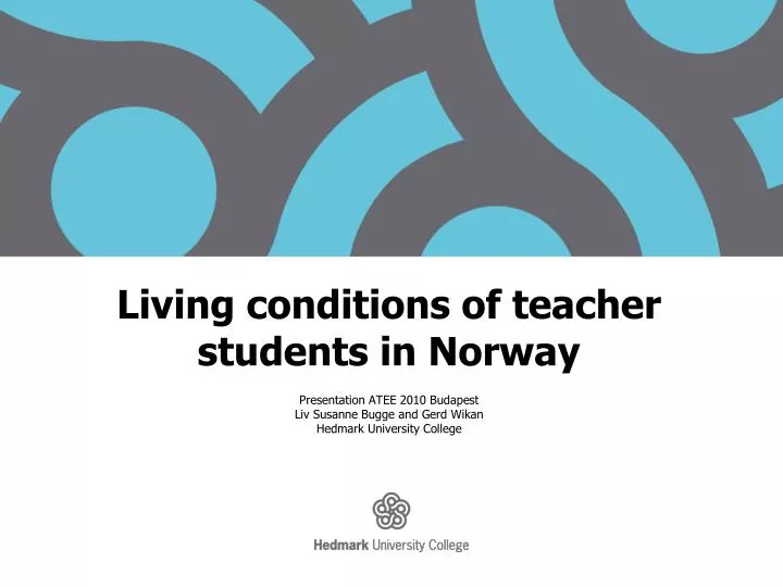 living conditions of teacher students in norway