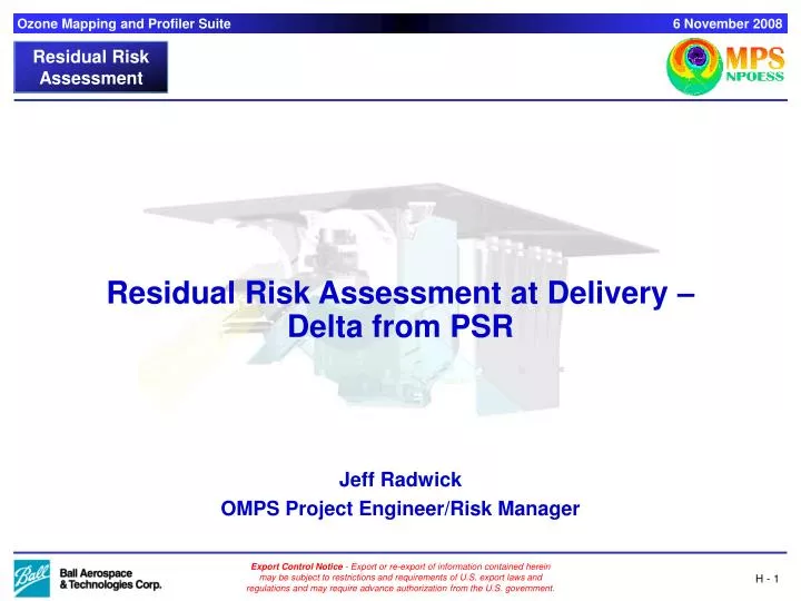 residual risk assessment at delivery delta from psr