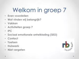 welkom in groep 7