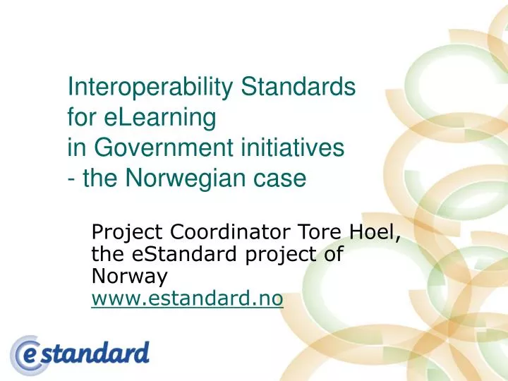 interoperability standards for elearning in government initiatives the norwegian case
