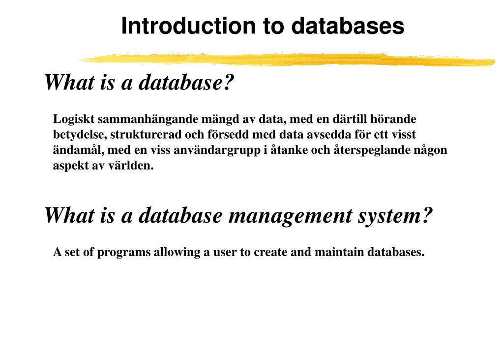 PPT - Introduction to databases PowerPoint Presentation, free download ...
